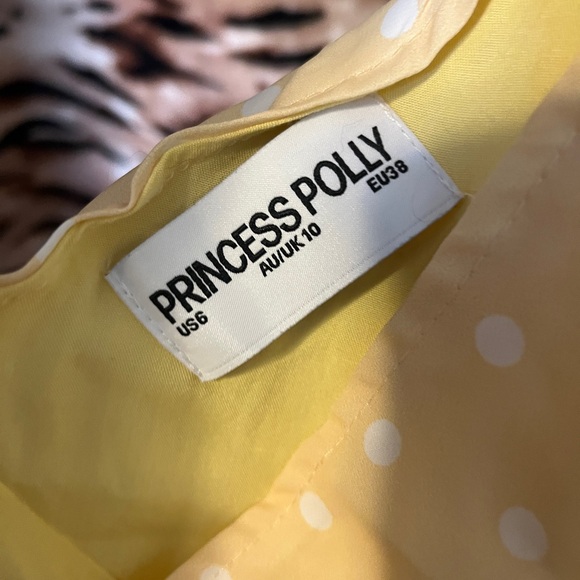 Princess Polly Yellow Polka Dot V-Neck Slip Dress - Picture 3 of 3